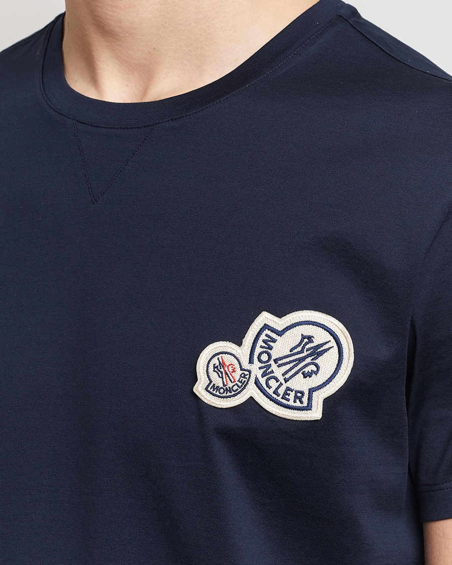 Herren | T-Shirts | Moncler | Double Logo T-Shirt Navy