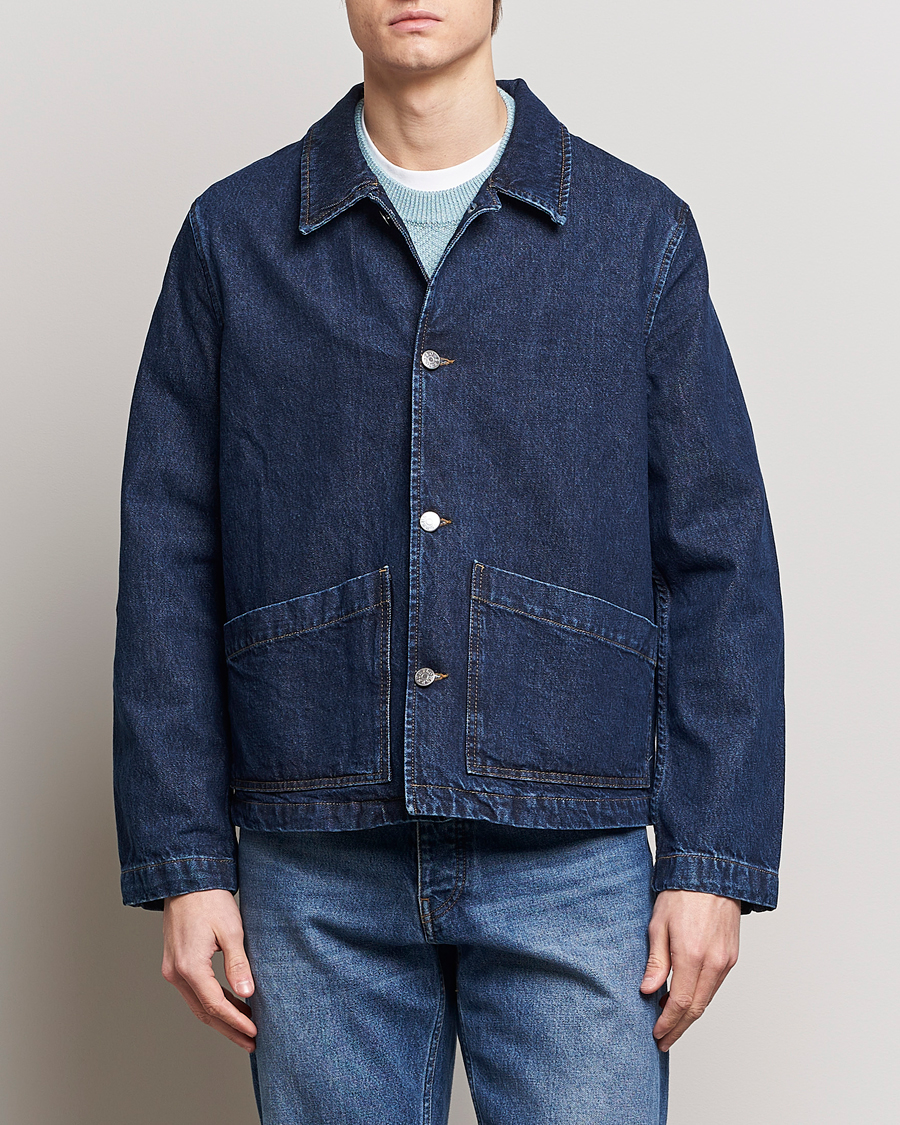 Herren | Jeansjacken | Sunflower | Denim Worker Jacket Rinse Blue