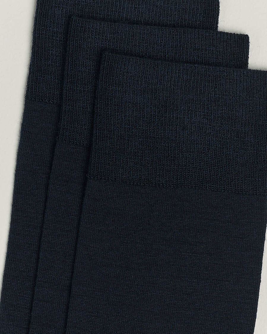 Herren |  | Amanda Christensen | 3-Pack Icon Wool/Cotton Socks Dark Navy