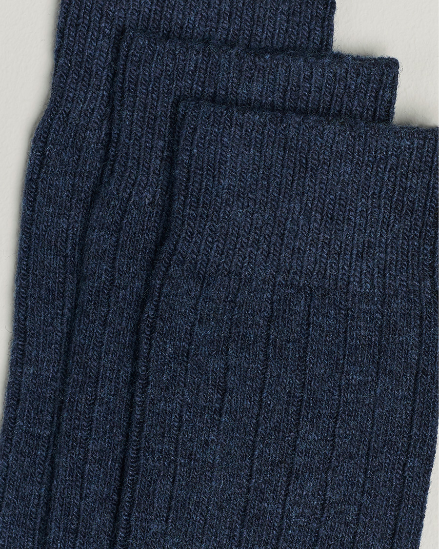 Herren | Normale Socken | Amanda Christensen | 3-Pack Supreme Wool/Cashmere Sock Dark Blue Melange