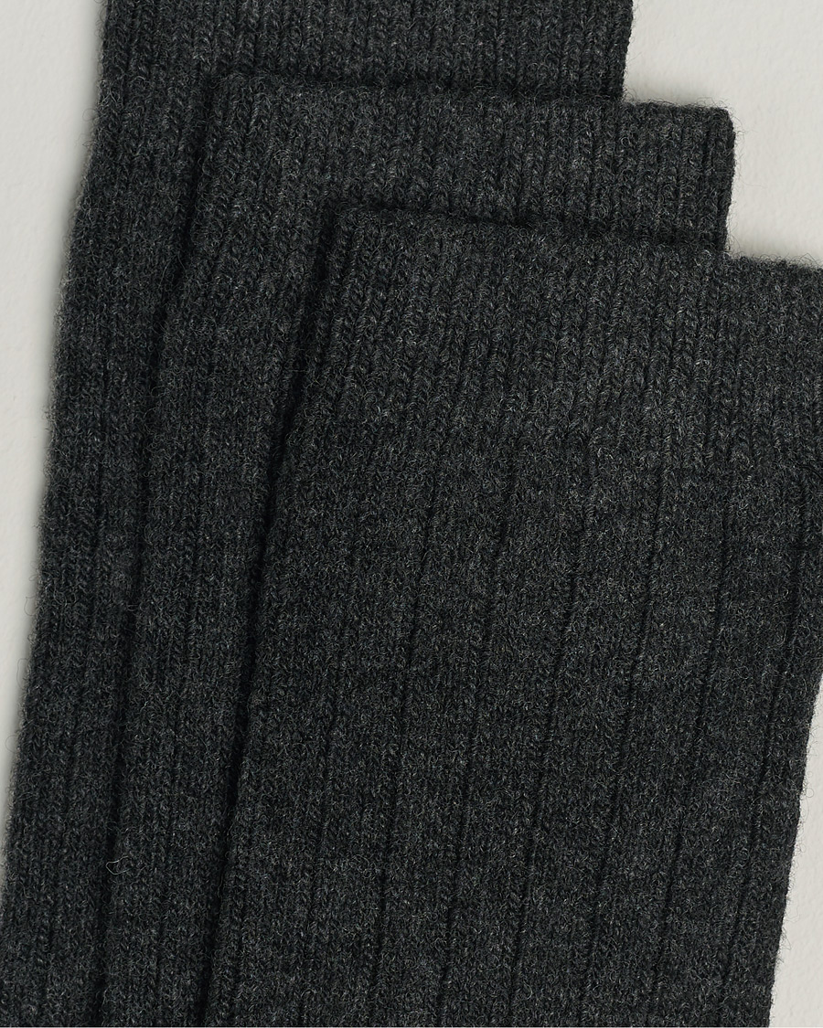 Herren |  | Amanda Christensen | 3-Pack Supreme Wool/Cashmere Sock Antracite Melange