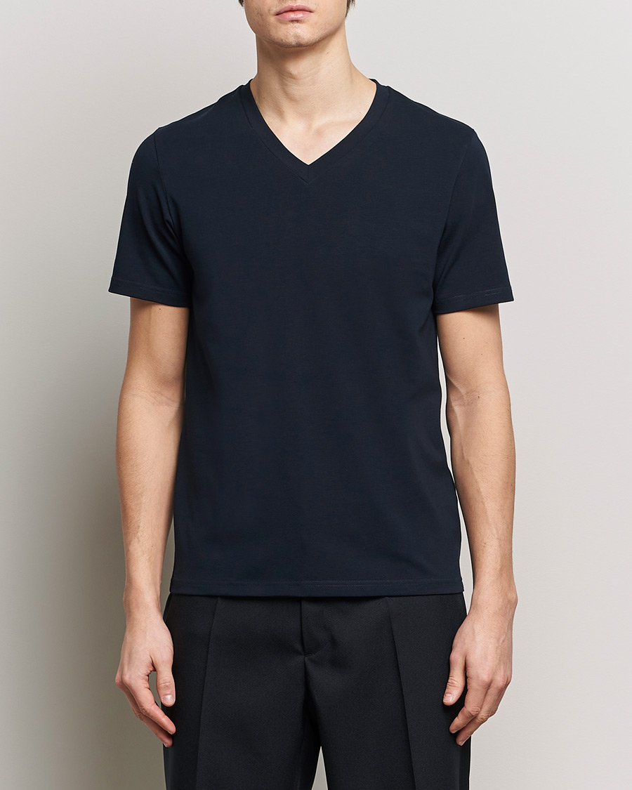 Herren | Filippa K | Filippa K | Organic Cotton V-Neck T-Shirt Navy