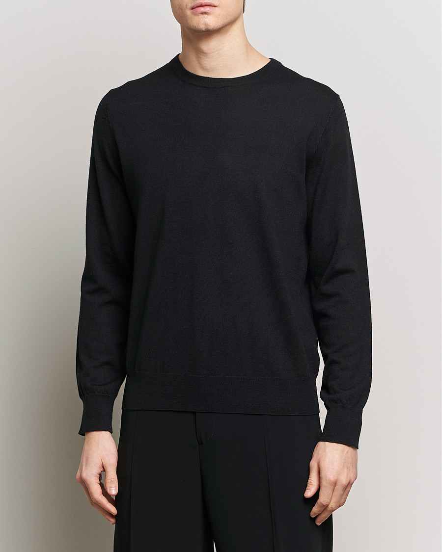Herren | Pullover | Filippa K | Merino Round Neck Sweater Black