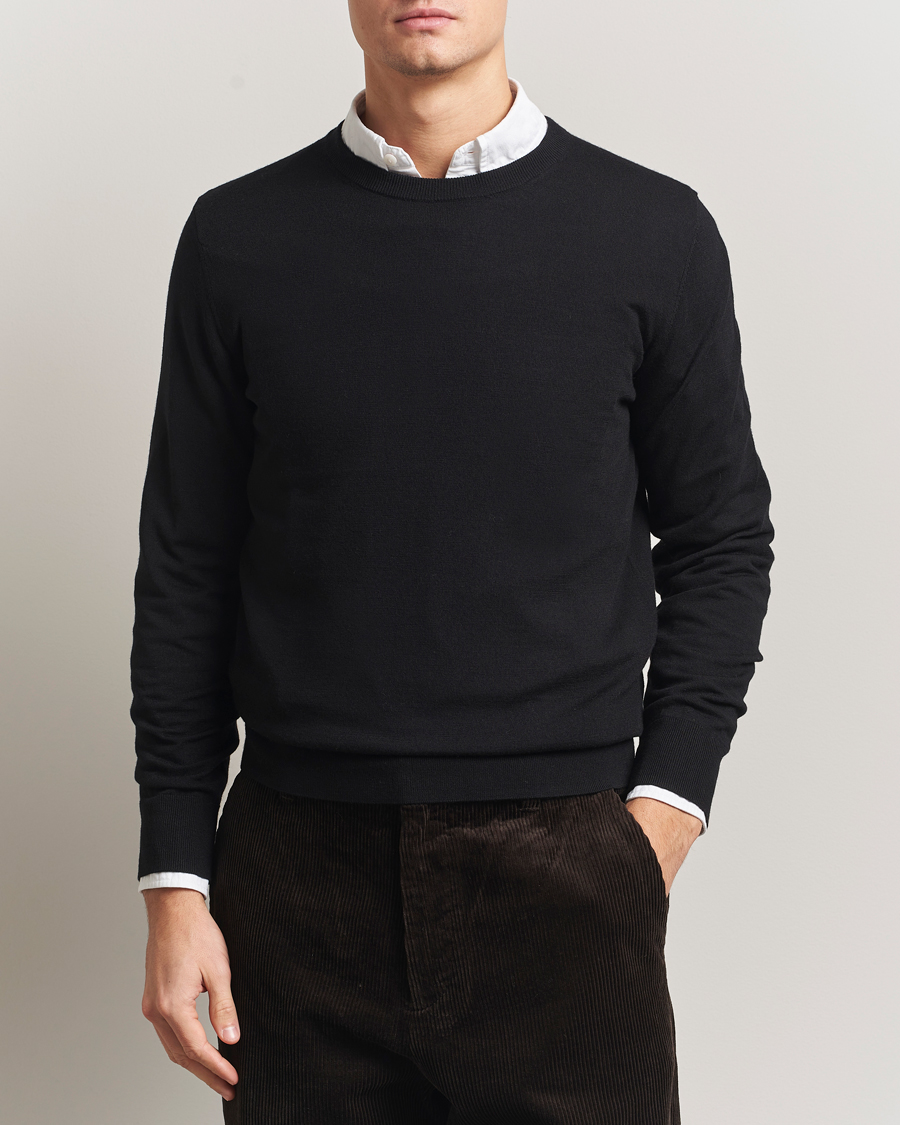 Herren | Pullover | Filippa K | Merino Round Neck Sweater Black