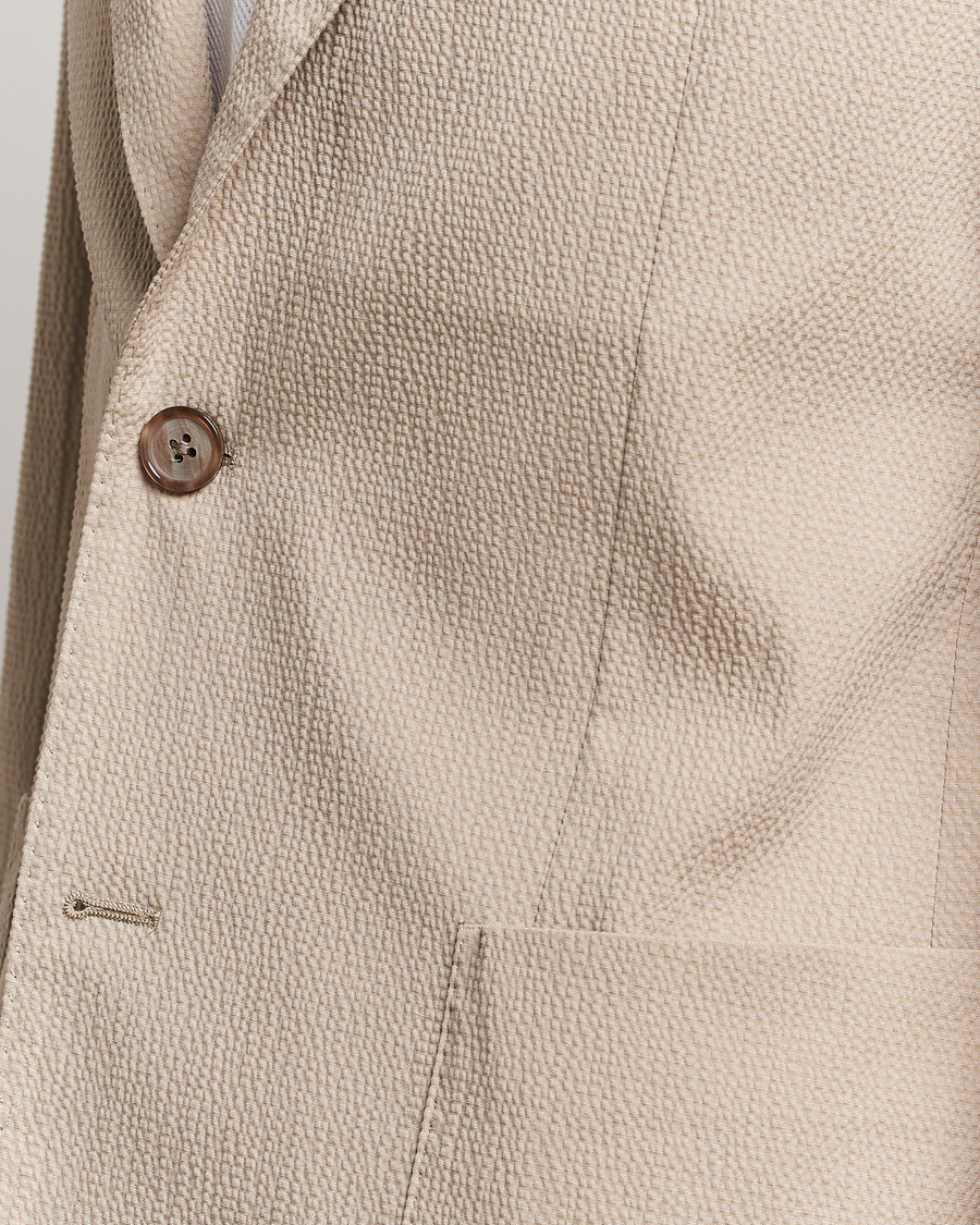 Herren | Sakkos | BOSS BLACK | Hanry Cotton Seersucker Blazer Dark Beige