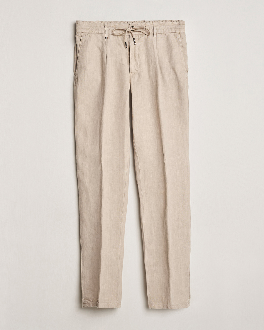 Herren | Hosen | BOSS BLACK | Genius Slim Fit Linen Pants Dark Beige