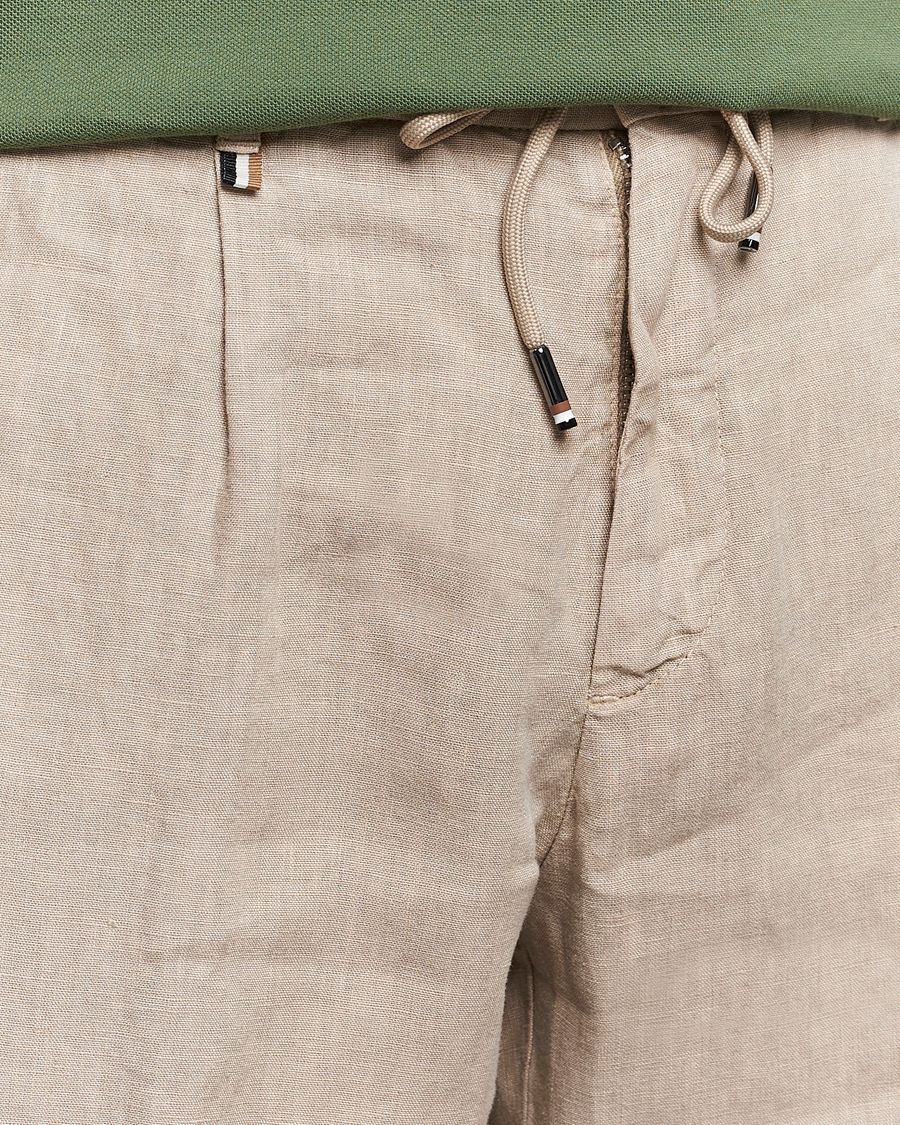 Herren | Hosen | BOSS BLACK | Genius Slim Fit Linen Pants Dark Beige