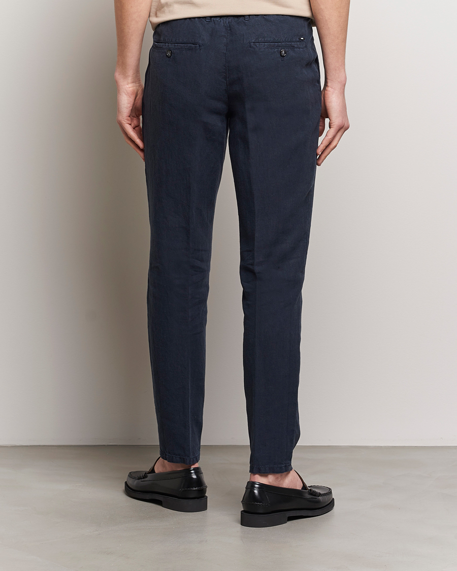 Herren | Hosen | BOSS BLACK | Genius Slim Fit Linen Pants Dark Blue
