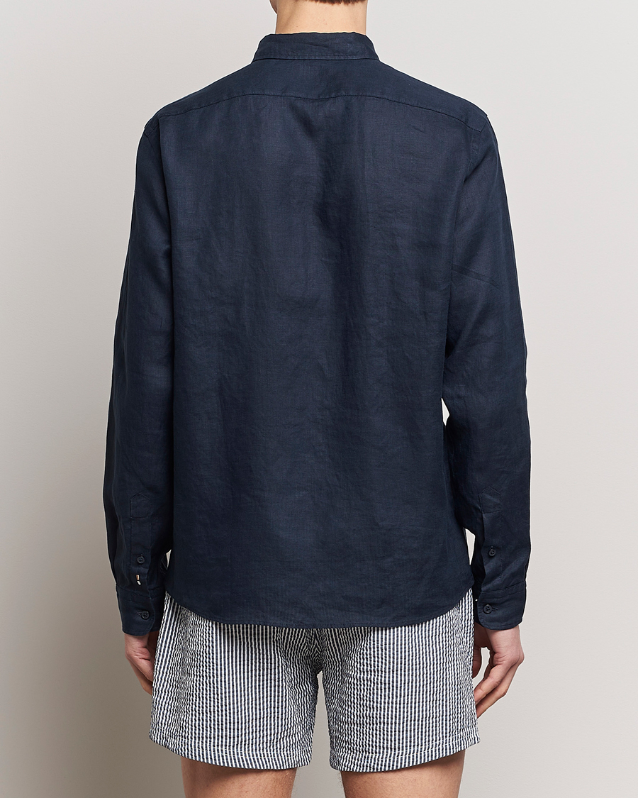 Herren | Hemden | BOSS BLACK | Liam Linen Shirt Dark Blue