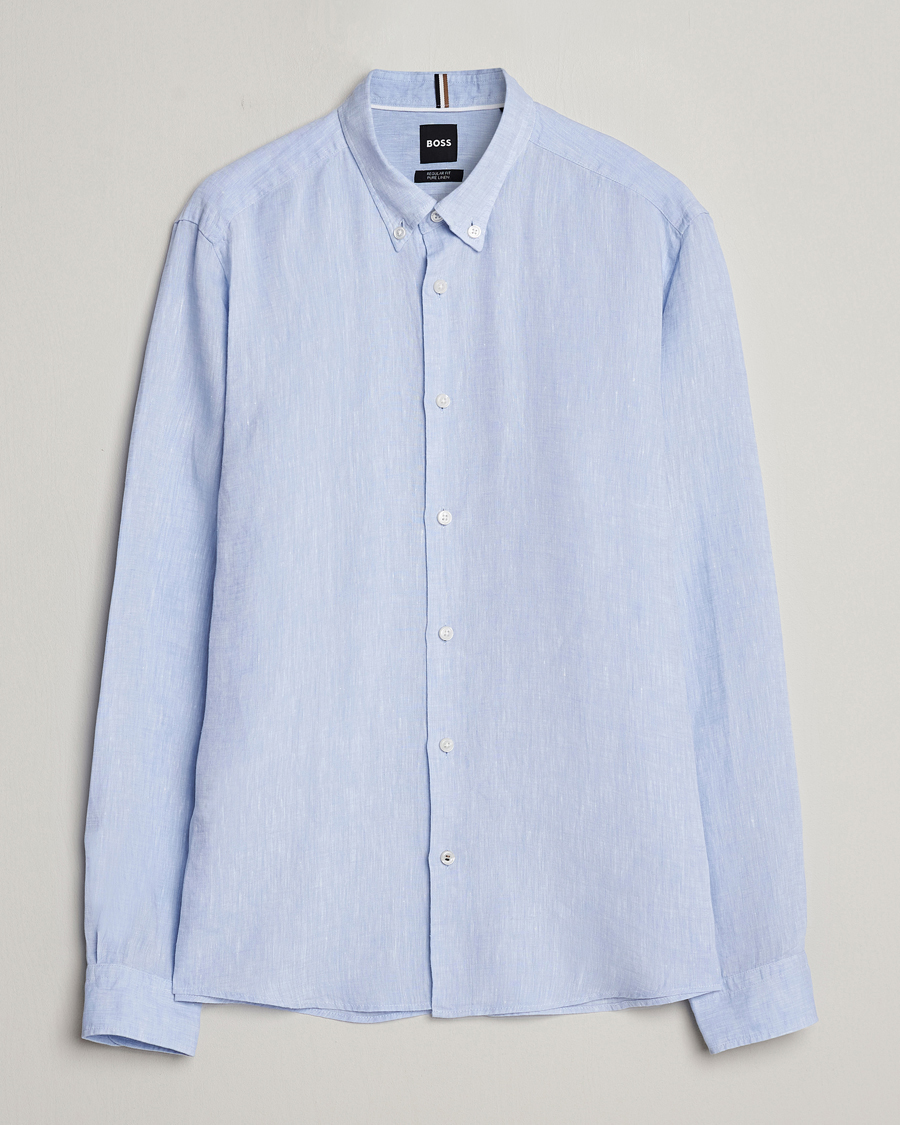 Herren | Hemden | BOSS BLACK | Liam Linen Shirt Light Blue