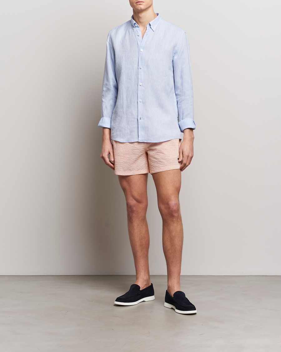 Herren | Hemden | BOSS BLACK | Liam Linen Shirt Light Blue