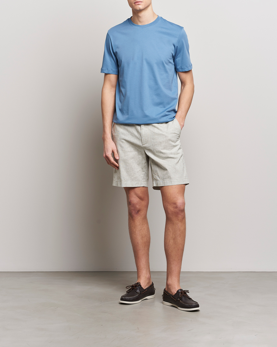 Herren | T-Shirts | BOSS BLACK | Thompson Crew Neck T-Shirt Light Blue