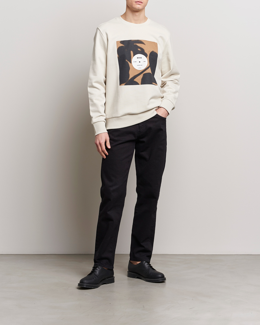Herren | Pullover | BOSS BLACK | Soleri Logo Sweatshirt Open White