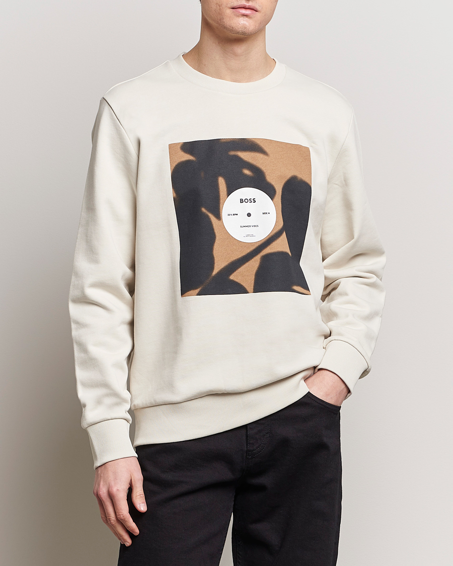 Herren | 20% sale | BOSS BLACK | Soleri Logo Sweatshirt Open White