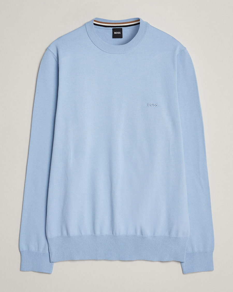 Herren | Pullover | BOSS BLACK | Pacas Crew Neck Pullover Light Blue
