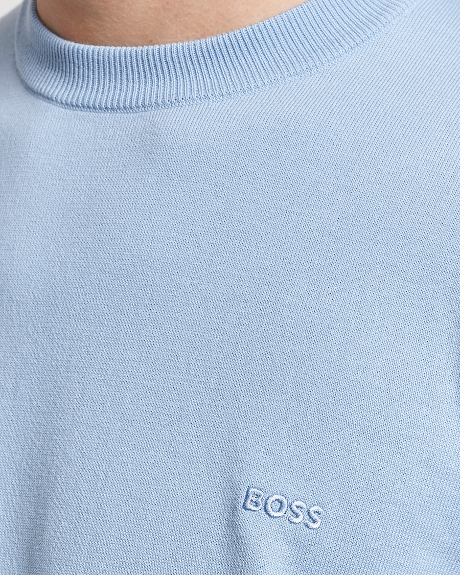Herren | Pullover | BOSS BLACK | Pacas Crew Neck Pullover Light Blue