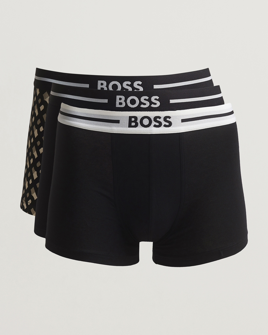 Herren | Unterwäsche | BOSS BLACK | 3-Pack Cotton Trunk Black/White