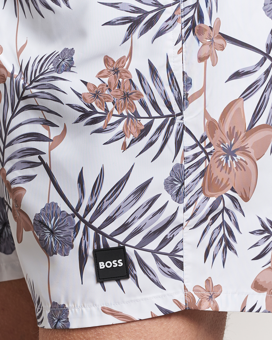 Herren | Badehosen | BOSS BLACK | Piranha Swimshorts White