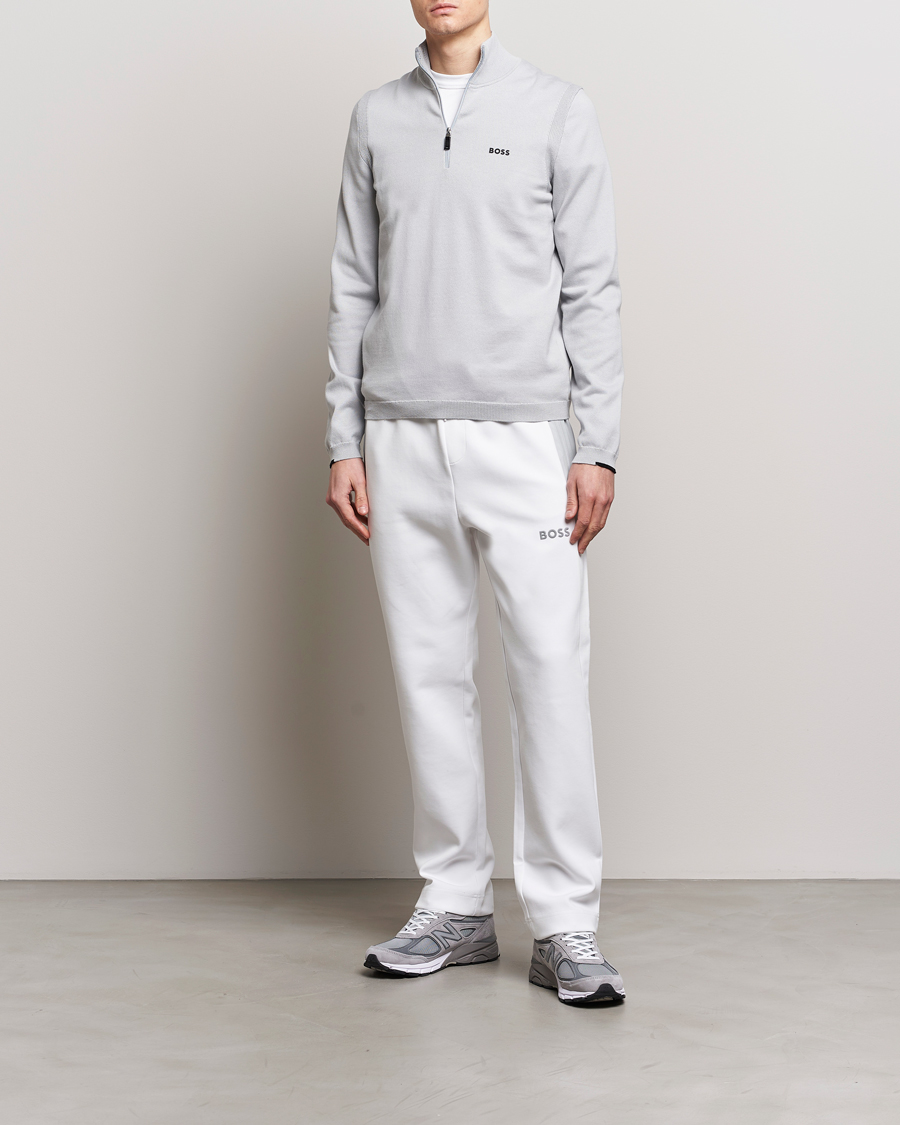 Herren | Pullover | BOSS GREEN | Ever Knitted Half Zip Light Grey