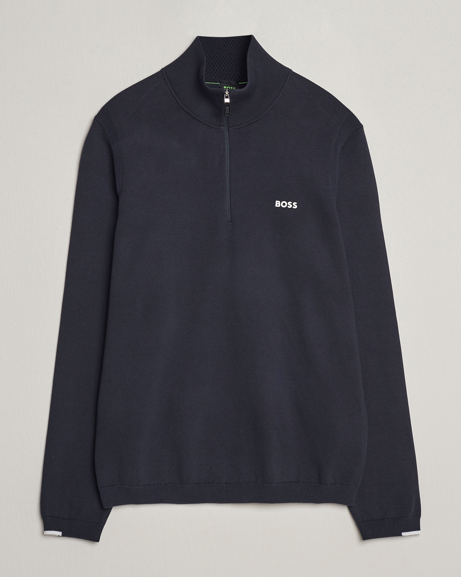 Herren | Pullover | BOSS GREEN | Ever Knitted Half Zip Dark Blue