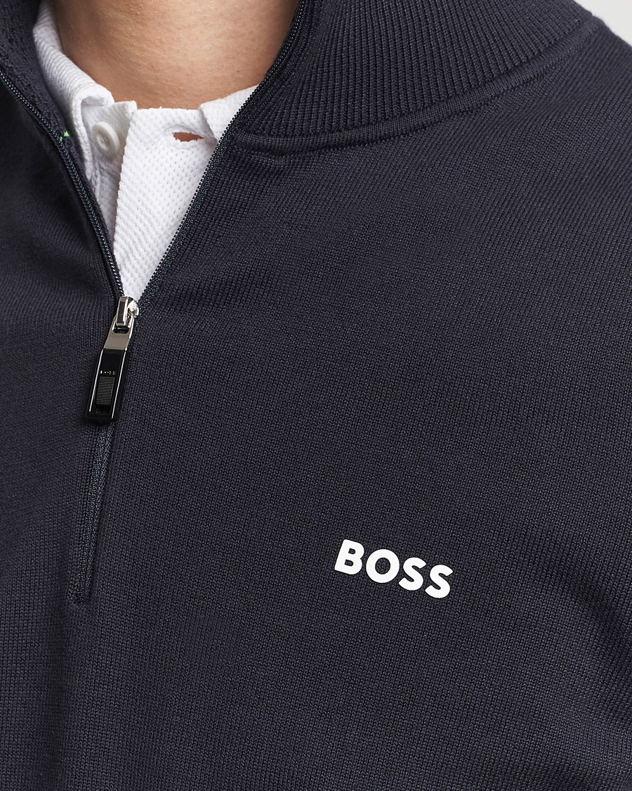 Herren | Pullover | BOSS GREEN | Ever Knitted Half Zip Dark Blue