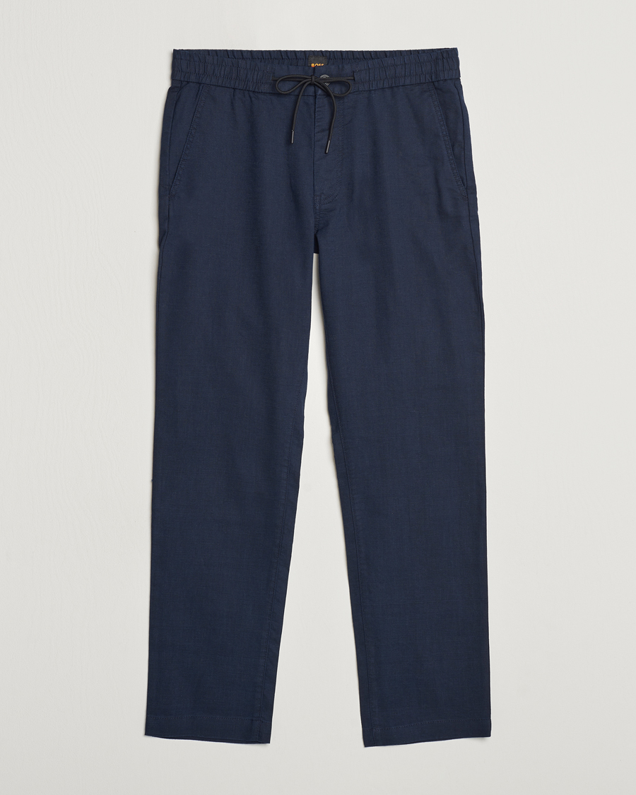 Herren | Hosen | BOSS ORANGE | Sanderson Linen Pants Dark Blue