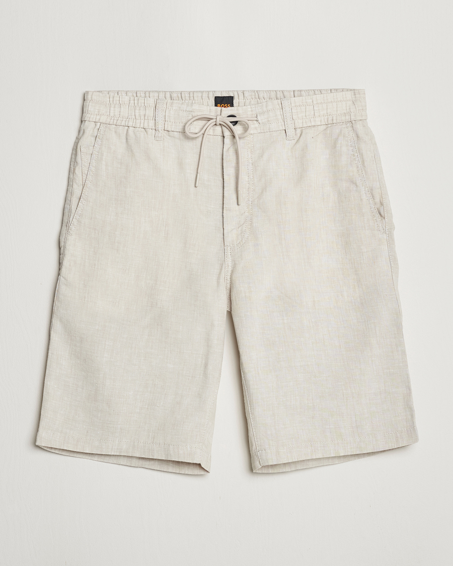 Herren | Shorts | BOSS ORANGE | Tapered Chino Drawstring Shorts Light Beige