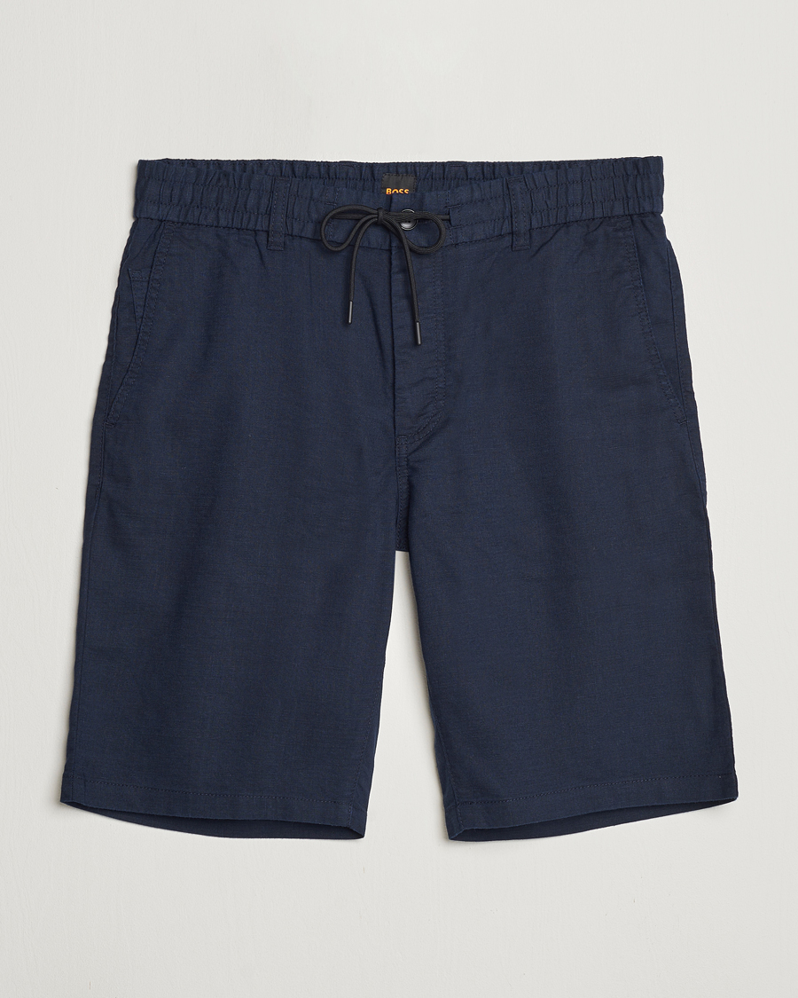 Herren | Shorts | BOSS ORANGE | Tapered Chino Drawstring Shorts Dark Blue
