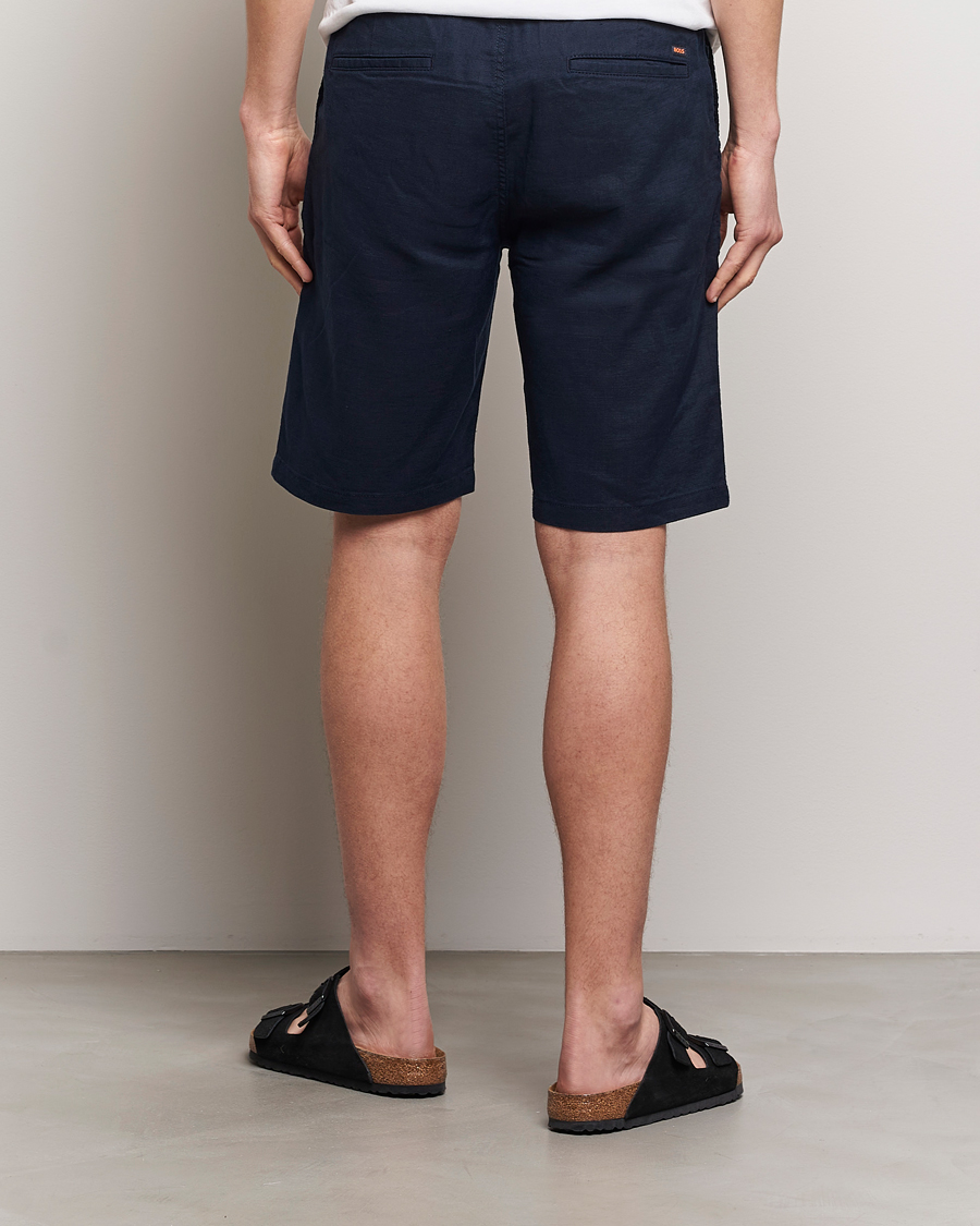 Herren | Shorts | BOSS ORANGE | Tapered Chino Drawstring Shorts Dark Blue