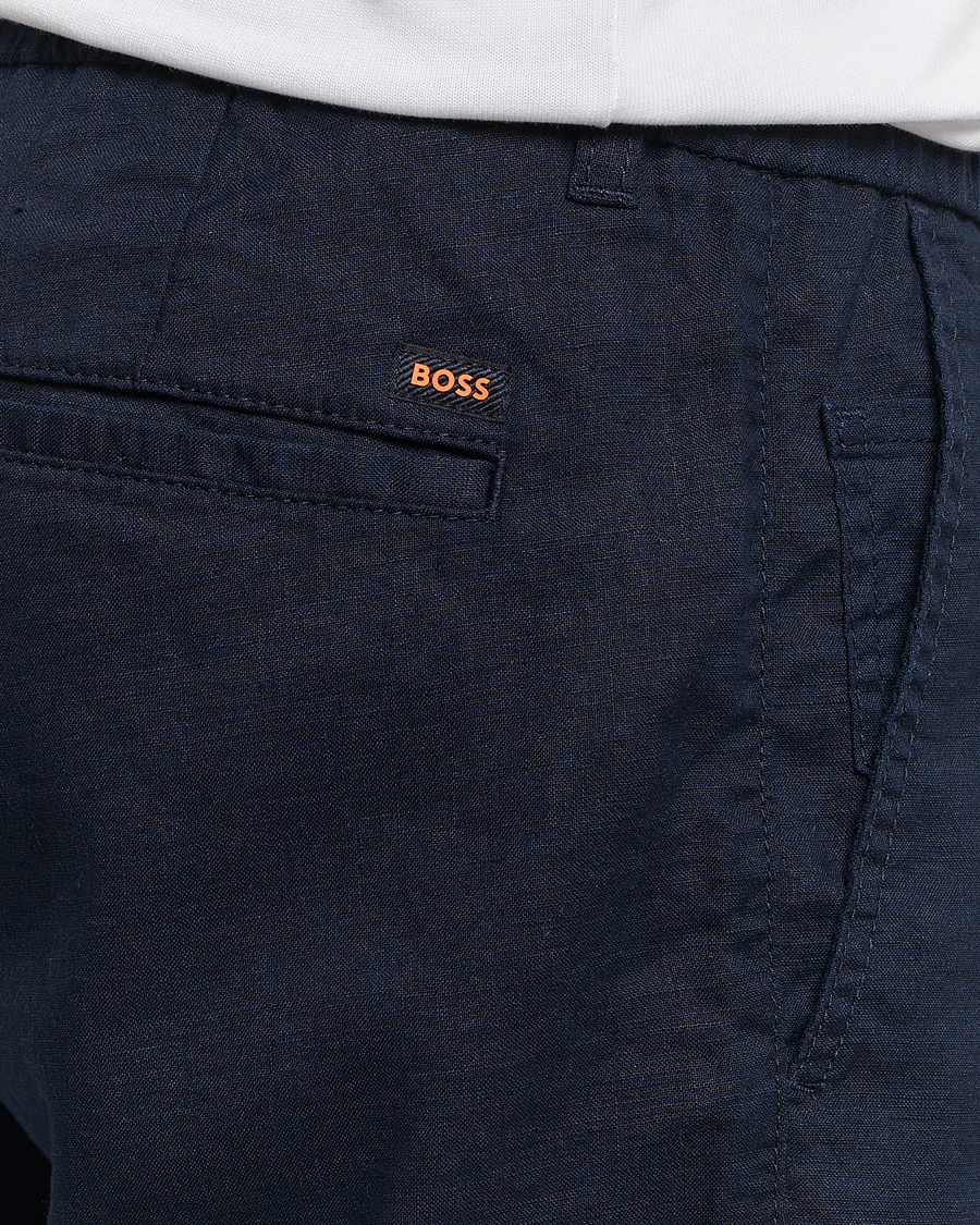 Herren | Shorts | BOSS ORANGE | Tapered Chino Drawstring Shorts Dark Blue