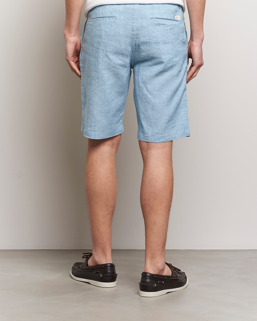 Herren | Shorts | BOSS ORANGE | Tapered Chino Drawstring Shorts Open Blue
