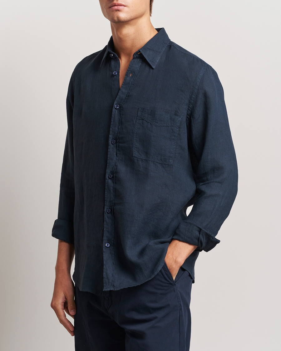 Herren | Hemden | BOSS ORANGE | Relegant Linen Shirt Dark Blue