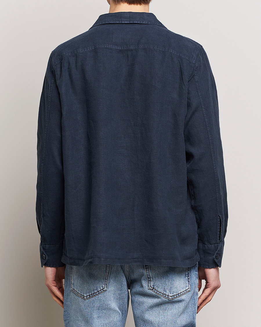 Herren | Hemden | BOSS ORANGE | Lovel Linen Overshirt Dark Blue