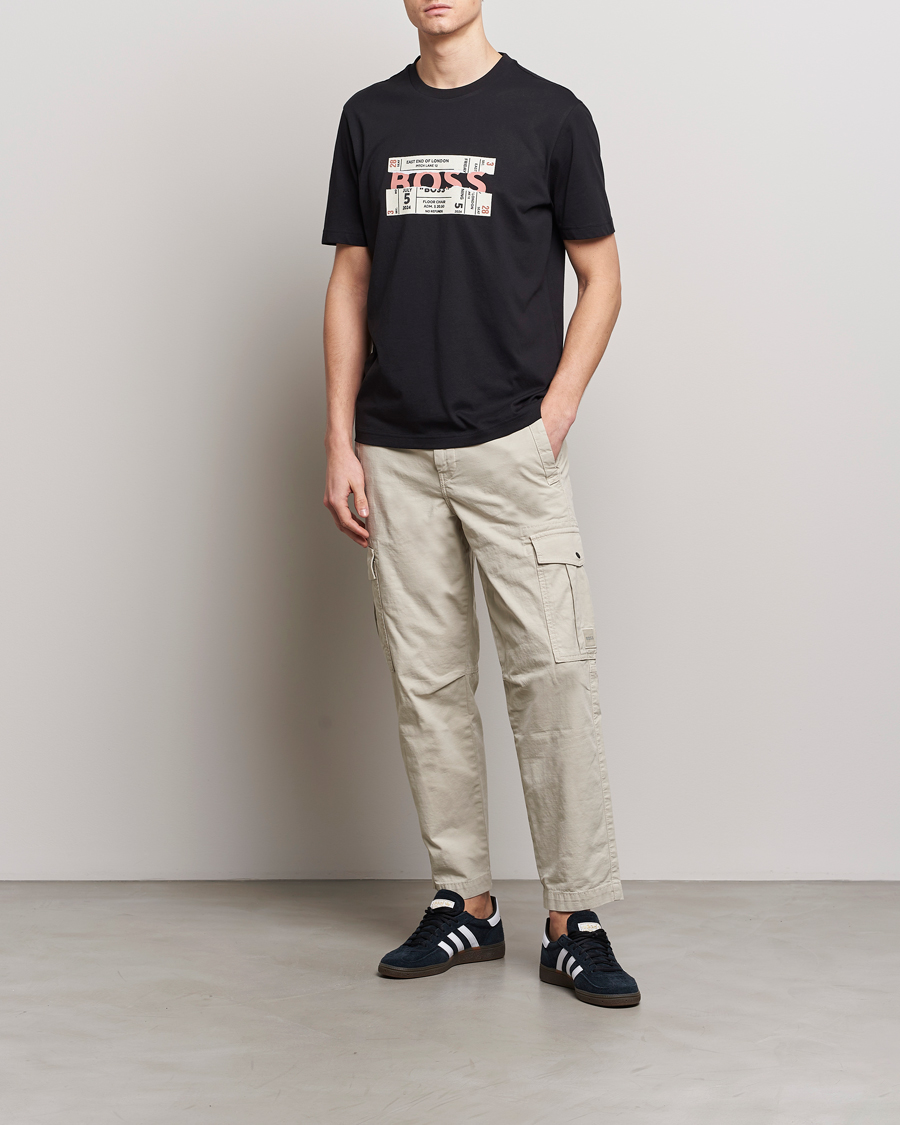 Herren | T-Shirts | BOSS ORANGE | Printed Crew Neck T-Shirt Black
