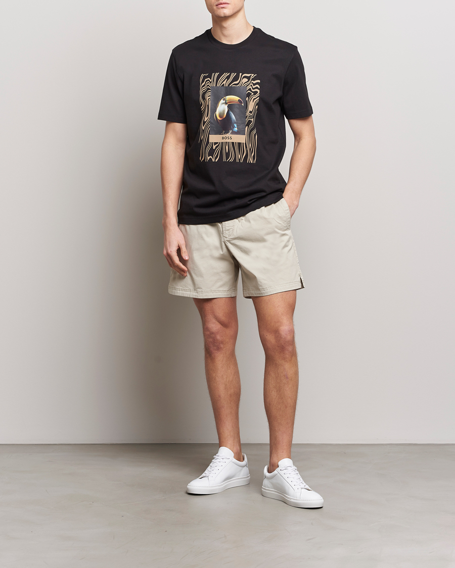 Herren | T-Shirts | BOSS ORANGE | Tucan Printed Crew Neck T-Shirt Black