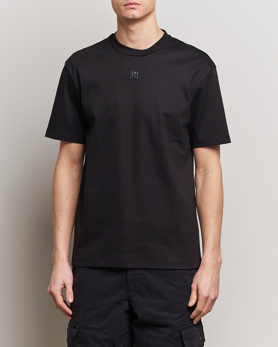 Herren | Schwartze t-shirts | HUGO | Dalile Logo Crew Neck T-Shirt Black