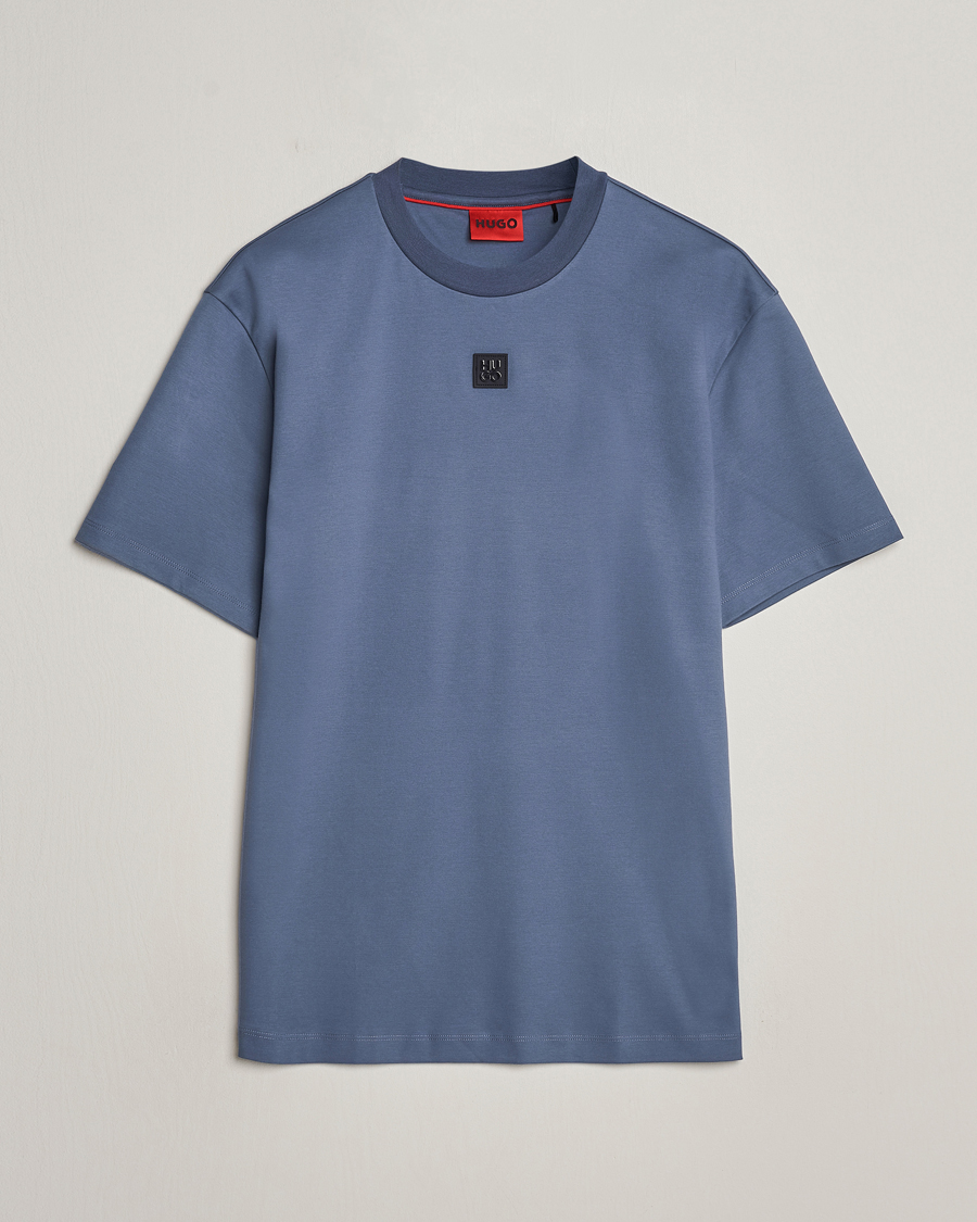 Herren | T-Shirts | HUGO | Dalile Logo Crew Neck T-Shirt Open Blue