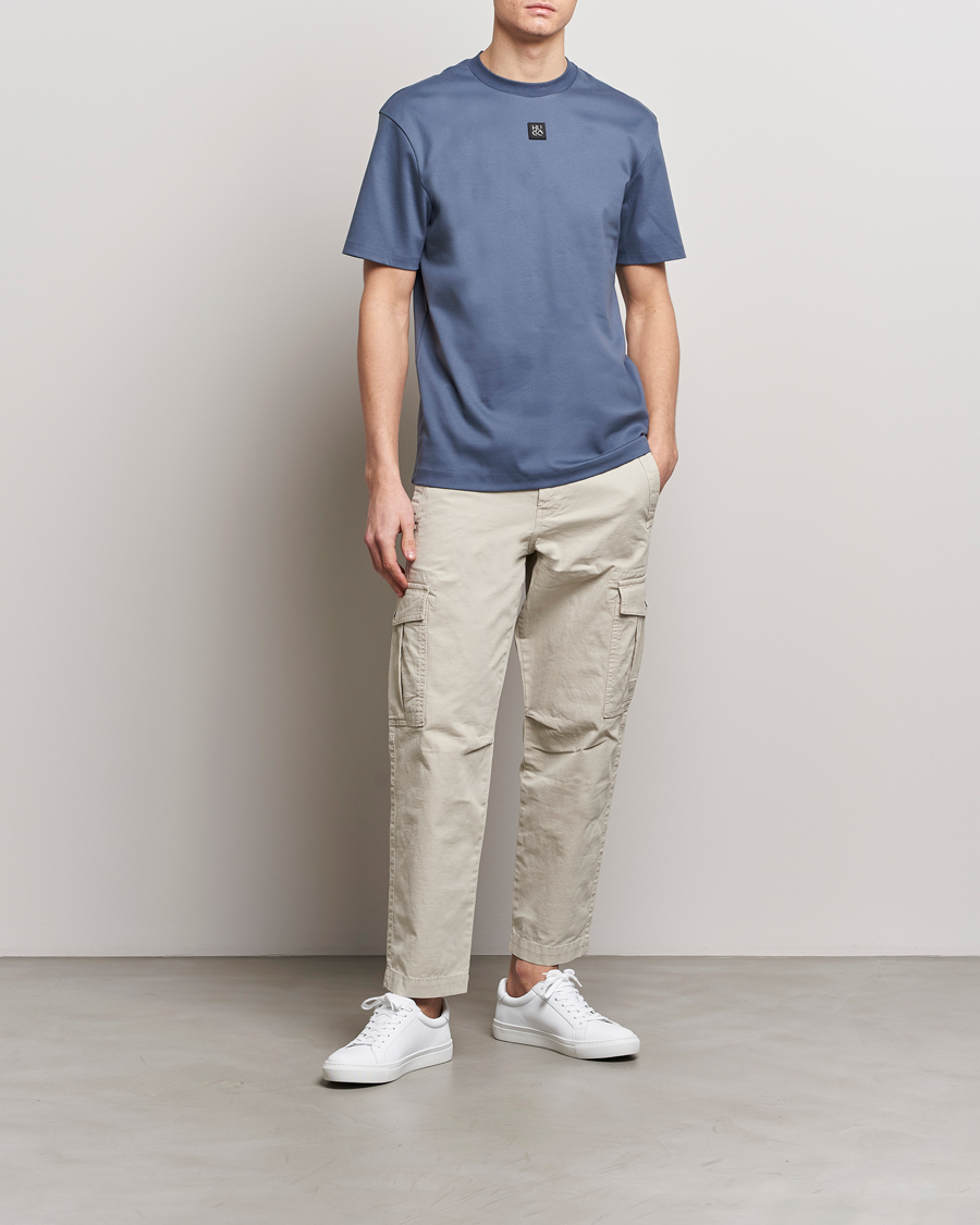 Herren | T-Shirts | HUGO | Dalile Logo Crew Neck T-Shirt Open Blue