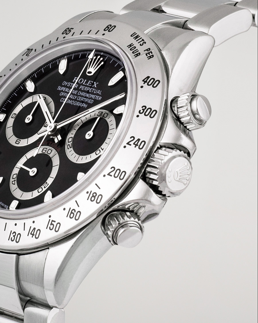 Herren | Rolex Pre-Owned Daytona Black dial Steel 116520 Silver | Rolex Pre-Owned | Daytona Black dial Steel 116520 Silver