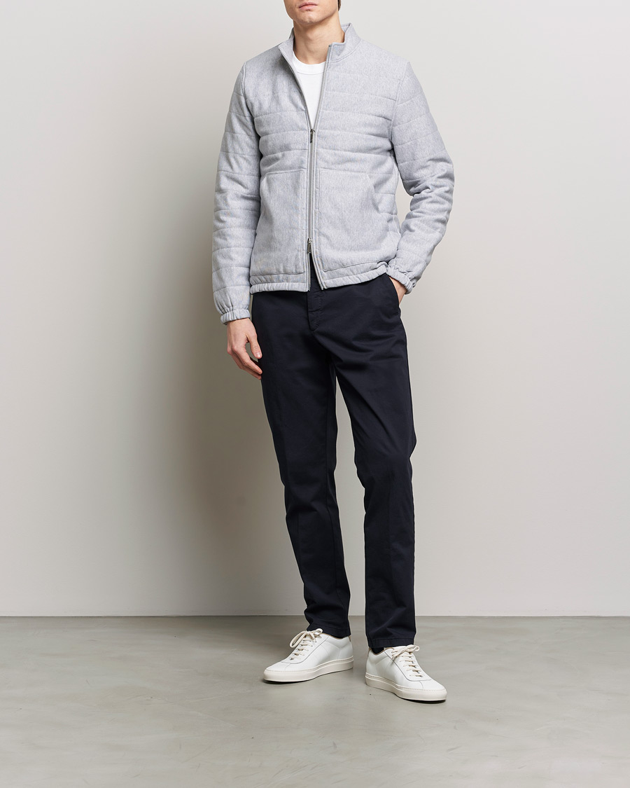 Herren | Pullover | Stenströms | Cotton Collage Zip Jacket Grey