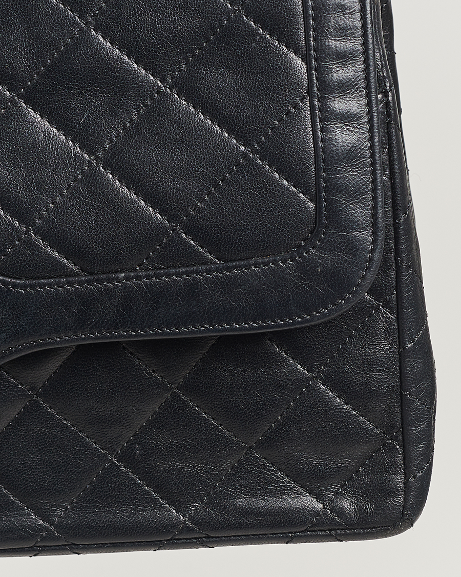 Herren | Chanel Pre-Owned Matelasse Double Flap Bag Black | Chanel Pre-Owned | Matelasse Double Flap Bag Black