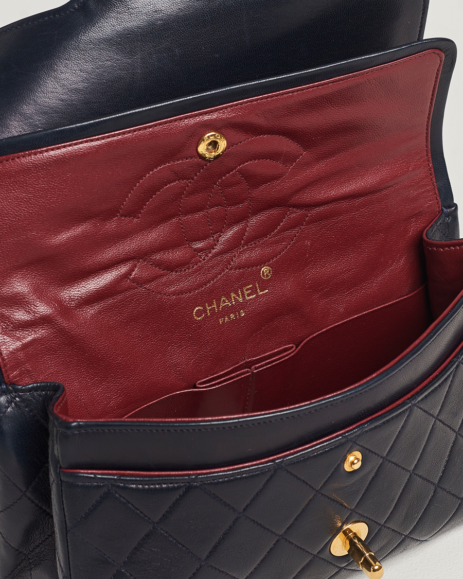 Herren | Chanel Pre-Owned Small Classic Flap Bag Navy | Chanel Pre-Owned | Small Classic Flap Bag Navy