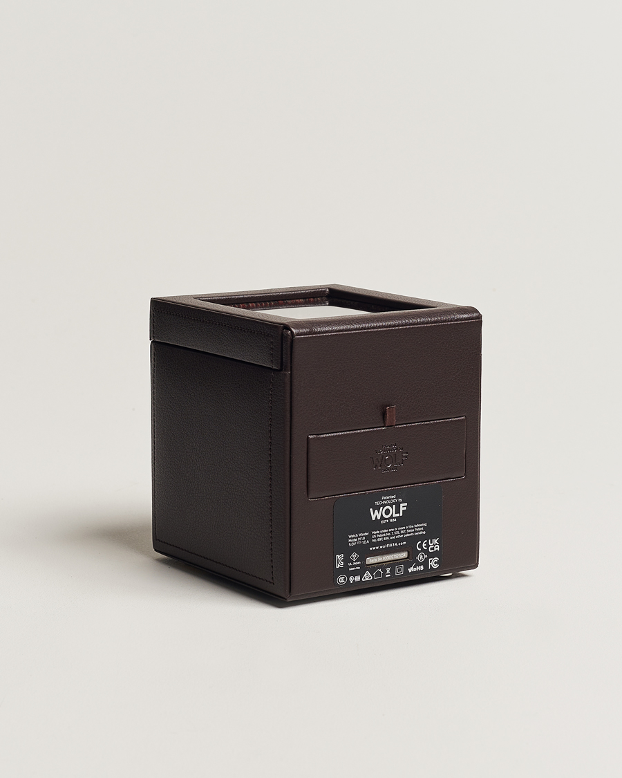 Herren | WOLF WM Brown Single Watch Winder Tweed Brown | WOLF | WM Brown Single Watch Winder Tweed Brown