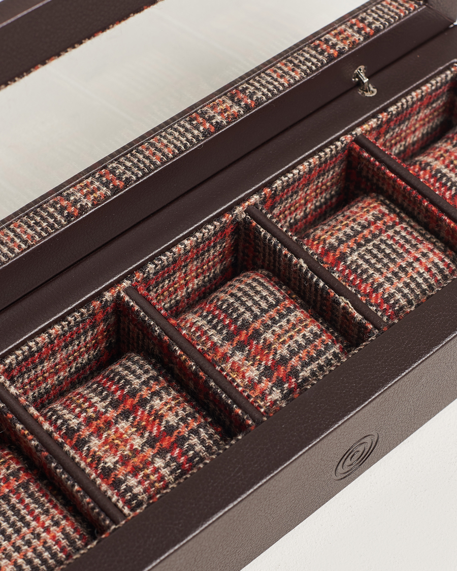Herren | WOLF WM Brown 5 Piece Watch Box Tweed Brown | WOLF | WM Brown 5 Piece Watch Box Tweed Brown