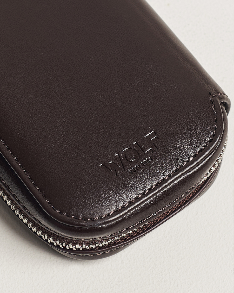 Herren | WOLF WM Brown 2 Piece Watch Zip-Case Tweed Brown | WOLF | WM Brown 2 Piece Watch Zip-Case Tweed Brown