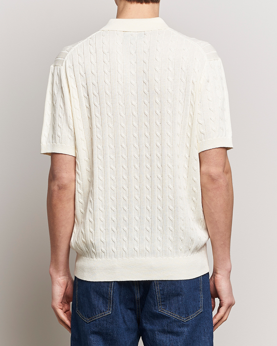 Herren | Poloshirts | BEAMS PLUS | Short Sleeve Cable Polo Off White
