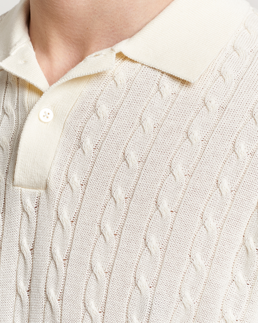 Herren | Poloshirts | BEAMS PLUS | Short Sleeve Cable Polo Off White