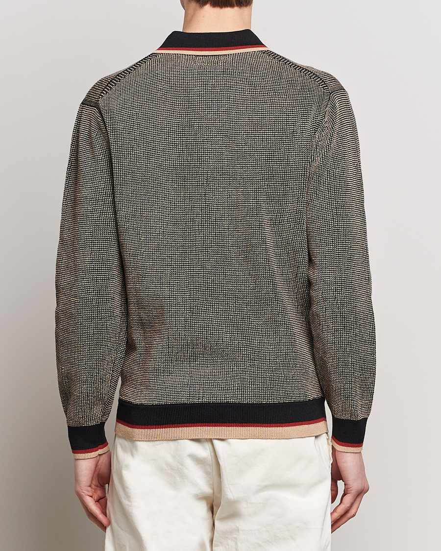 Herren | Pullover | BEAMS PLUS | Slab Knit Long Sleeve Polo Black