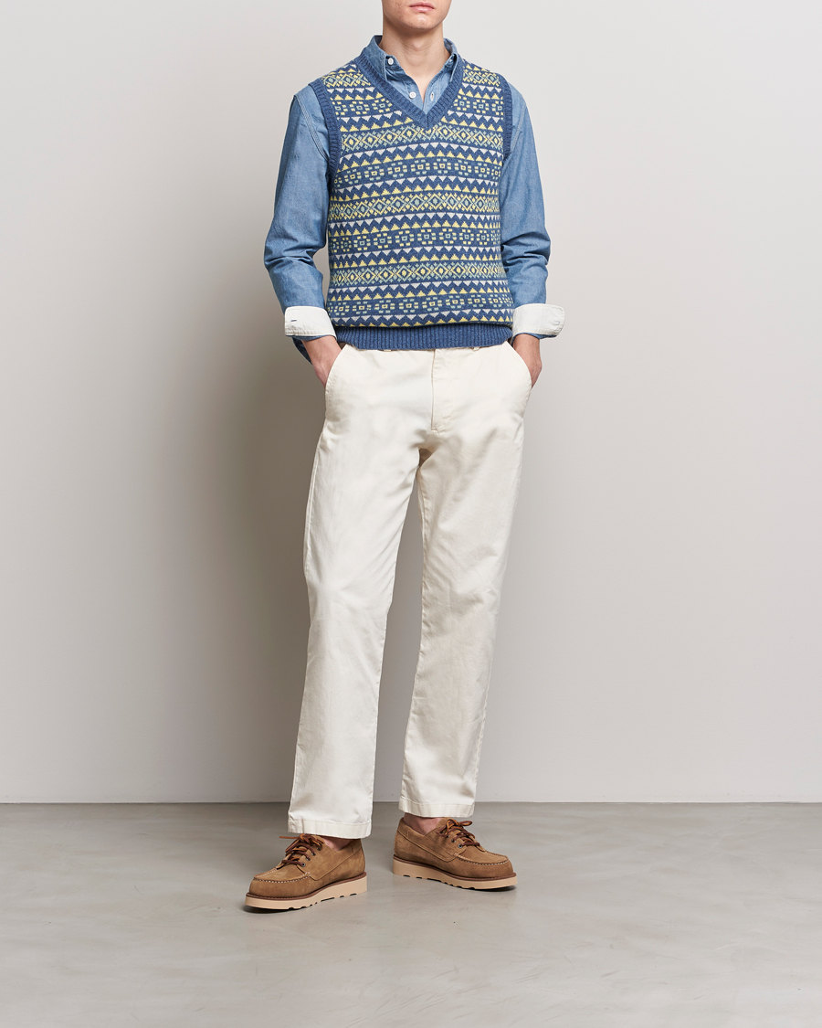 Herren | Pullover | BEAMS PLUS | Fairisle Knit Vest Blue