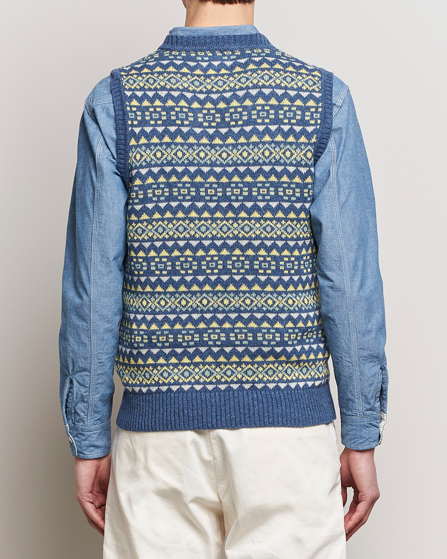 Herren | Pullover | BEAMS PLUS | Fairisle Knit Vest Blue